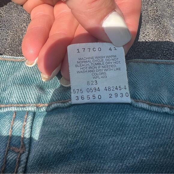 Vintage Levi’s 550 gray green orange tab jean shorts Size 34 - Picture 7 of 7